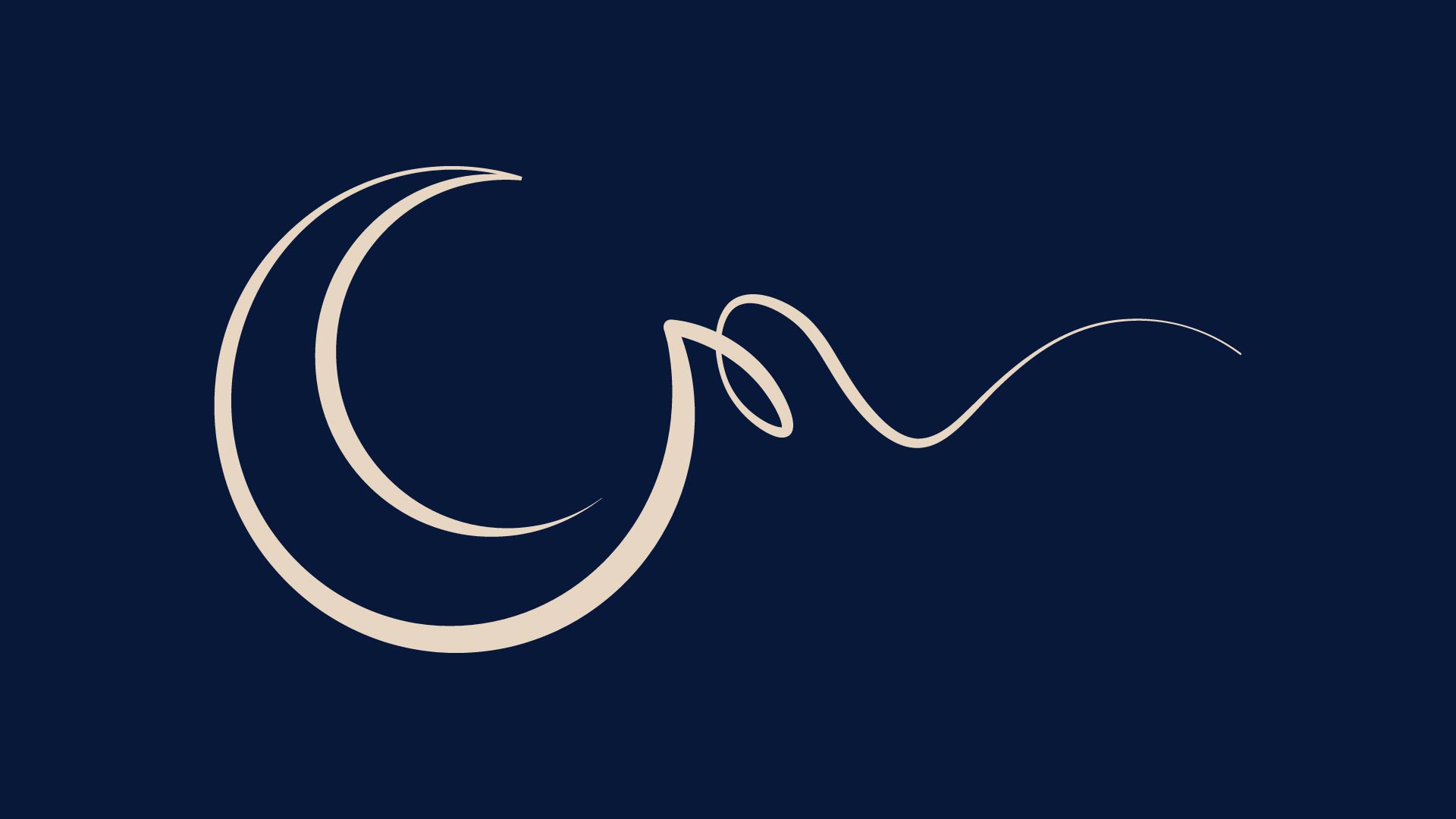 Logo lune lunesquisse fond bleu marine