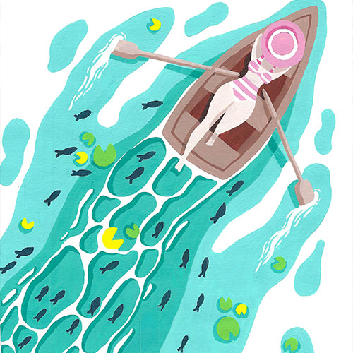 Motif bronzette sur l'eau