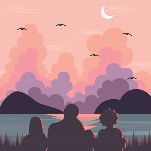 Motif couché de soleil