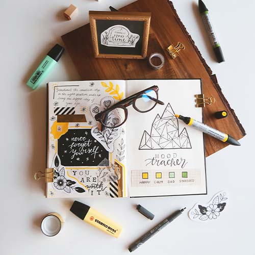 Mise en scène d'un bullet journal